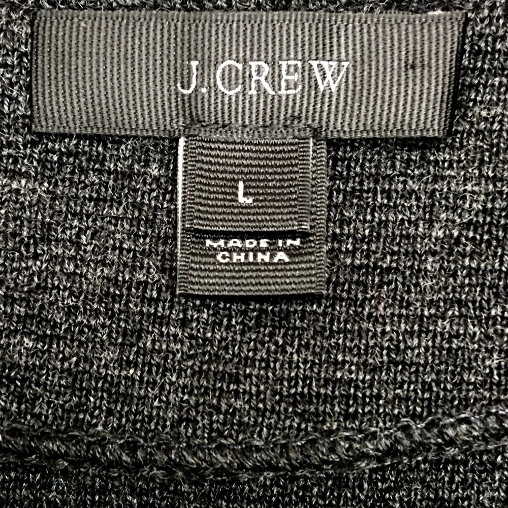 J.CREW Open-Front Merino Wool Blazer Sweater Jacket In Charcoal Size L - Picture 10 of 12